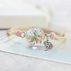 Glass Ball Dried Dandelion Bracelets Ceramic  Hand